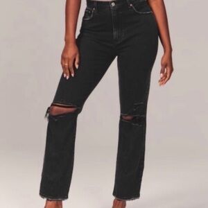 Abercrombie & Fitch Curve Love Ankle Straight Ultra Straight High Rise